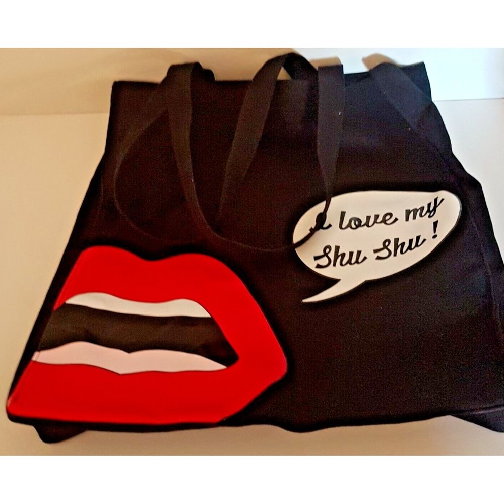 Yazbukey for SHU UEMURA Canvas Tote Bag Purse I Love My Shu Shu Black - Picture 6 of 9